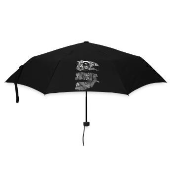 "Vintage Elegance - Tribute in Black and White" - Umbrella (small) - black - Front