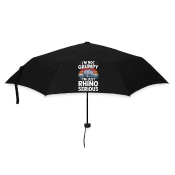 Nashorn Rhinozeros - Regenschirm (klein) - Schwarz - Vorne