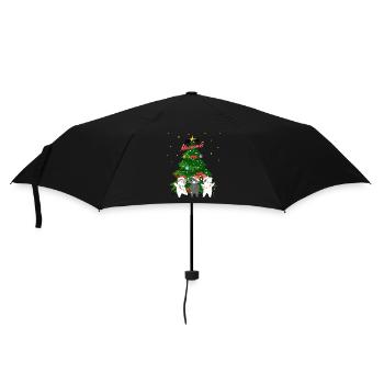 Merry Meowmis - Funny Christmas Tree Decorating Cat - Umbrella (small) - black - Front