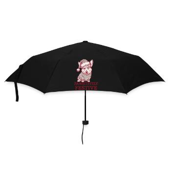 Corgi Pawsityvely Festive - Umbrella (small) - black - Front