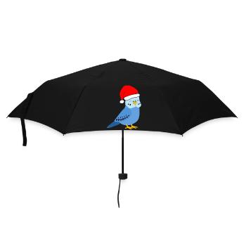 Noël - Perruche bleue festive - Parapluie standard - noir - Devant