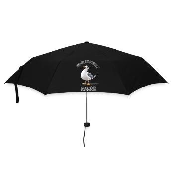 Funny saying with seagull Before you ask No !! - Umbrella (small) - black - Front