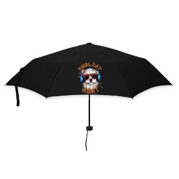 Feel Dat Beat - Cool Doggo - Umbrella (small) - black - Front
