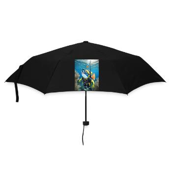 Fish in a diving suit 2 - Umbrella (small) - black - Front