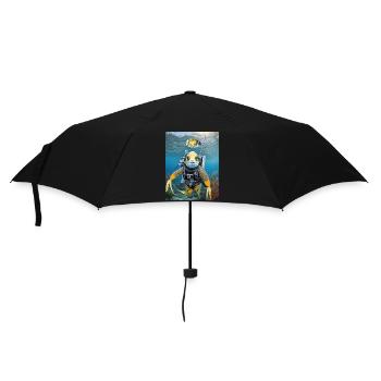 Poisson en combinaison de plongée 3 - Parapluie standard - noir - Devant