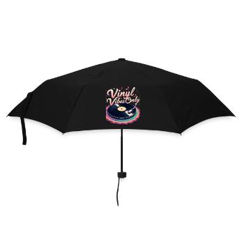 Nur Vinyl Vibes - Regenschirm (klein) - Schwarz - Vorne