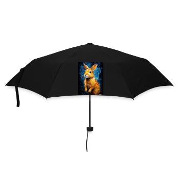Kaninchen in der digitalen Kunst - Regenschirm (klein) - Schwarz - Vorne