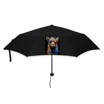 Colorful Animal Portrait - Umbrella (small) - black - Front