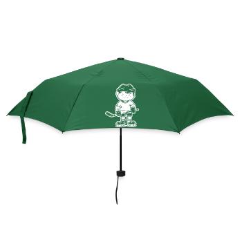 Cartoon Eishockeyspieler - Regenschirm (klein) - Flaschengrün - Vorne