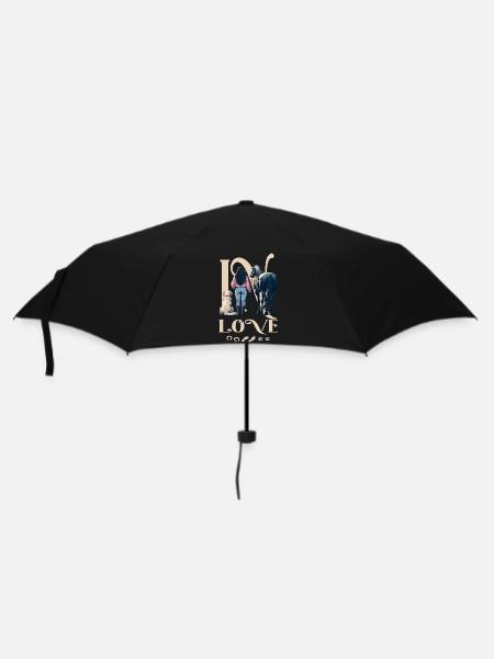 Pferde Liebe - Regenschirm (klein) - Schwarz