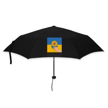 Stand with Ukraine Sunflower Art – Soutenir l’Ukraine - Parapluie standard - noir - Devant