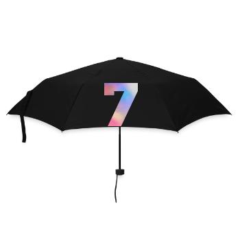 Colorful Number 7 - Umbrella (small) - black - Front
