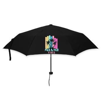 Miami Vibes - Regenschirm (klein) - Schwarz - Vorne