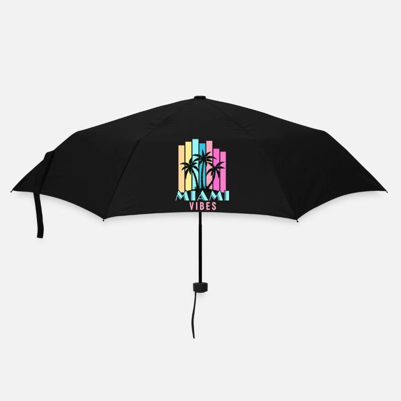 Miami Vibes - Regenschirm (klein) - Schwarz