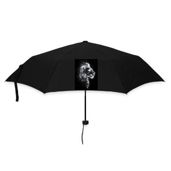 Löwe Silhouette Neon Geschenk - Regenschirm (klein) - Schwarz - Vorne