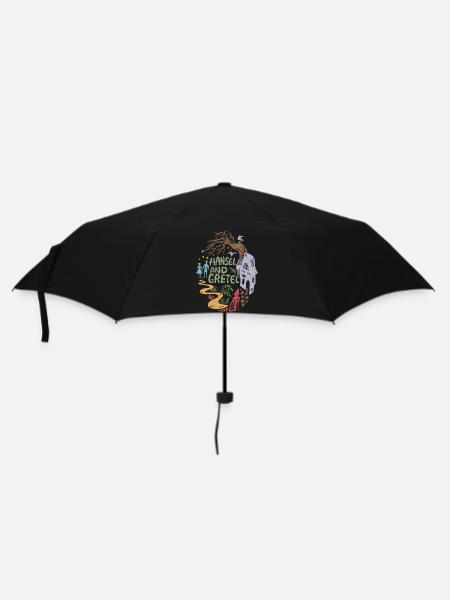 Hänsel und Gretel Hexenhaus Vintage - Regenschirm (klein) - Schwarz