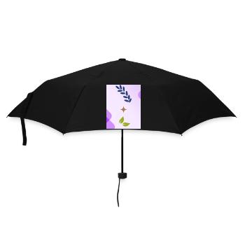 Minimalist Nature-inspired Leaf Design - Umbrella (small) - black - Front