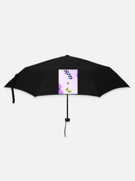 Minimalist Nature-inspired Leaf Design - Umbrella (small) - black