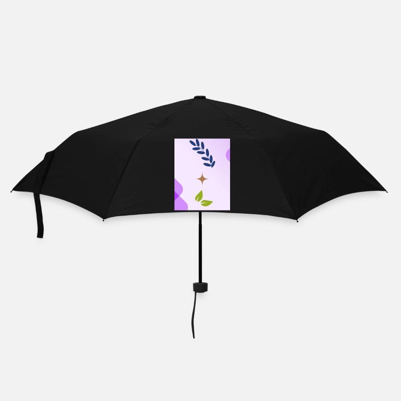Minimalistisches, von der Natur inspiriertes Blattdesign - Regenschirm (klein) - Schwarz