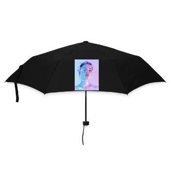 Iridescent Glitch Woman - Umbrella (small) - black - Front