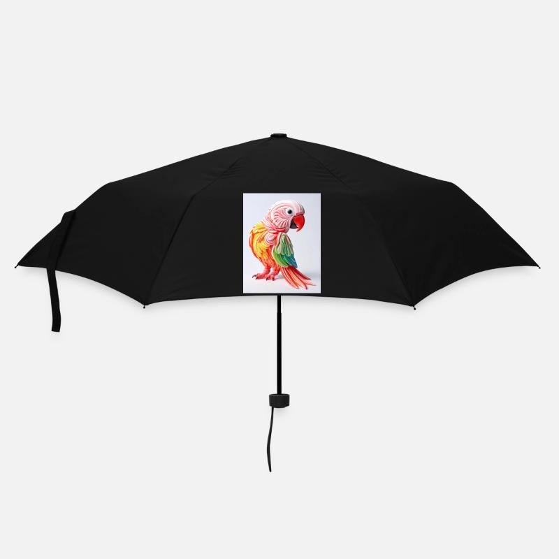 Bunter Candy Papagei - Regenschirm (klein) - Schwarz