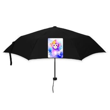 Little Monkey (Portrait) (Purple Watercolor) - Umbrella (small) - black - Front
