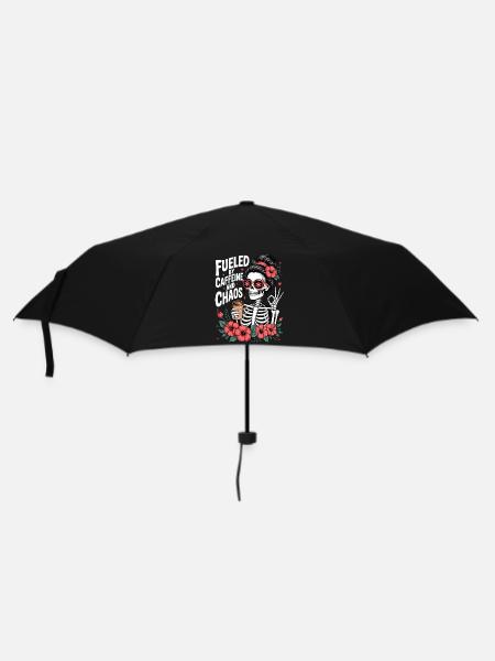 Mutter Koffein Mutter Skelett Kaffee - Regenschirm (klein) - Schwarz