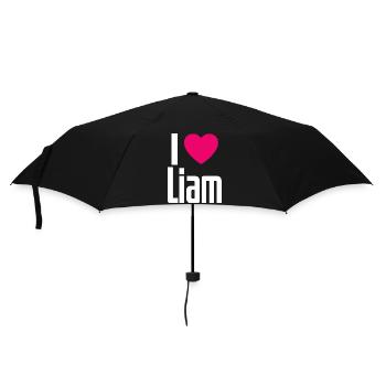 I Love Liam Pinkes Herz Ich liebe Liam - Regenschirm (klein) - Schwarz - Vorne
