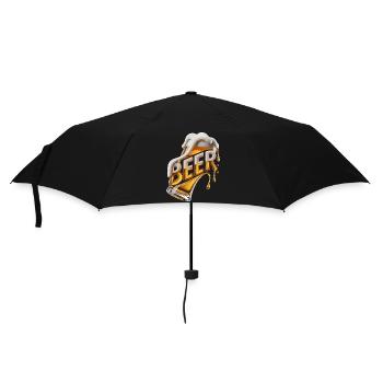 Bier – Cool Beer Logo - Regenschirm (klein) - Schwarz - Vorne
