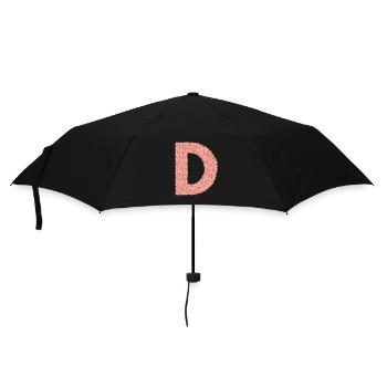 D, like Dear- a letter that touches - Umbrella (small) - black - Front