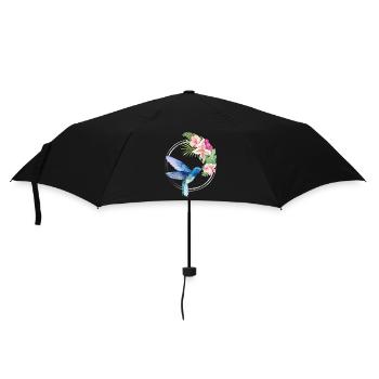 Azure Hummingbird Floral Circle - Regenschirm (klein) - Schwarz - Vorne