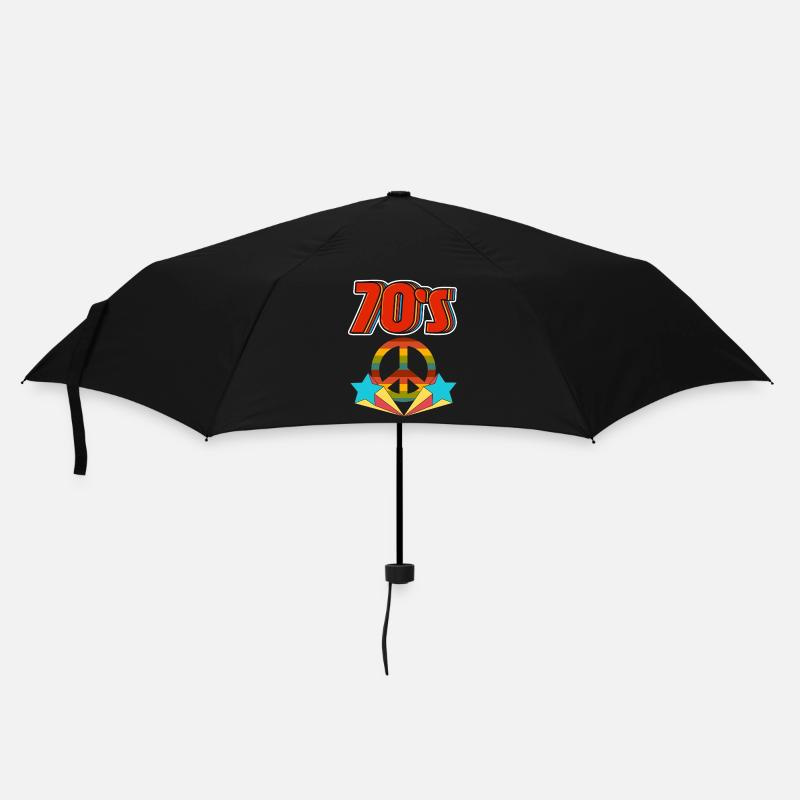Retro 70s Peace Rainbow - Umbrella (small) - black