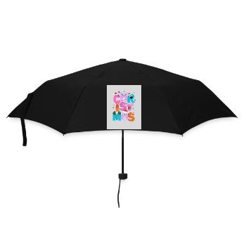 Lustige Weihnachtsmonster - Regenschirm (klein) - Schwarz - Vorne