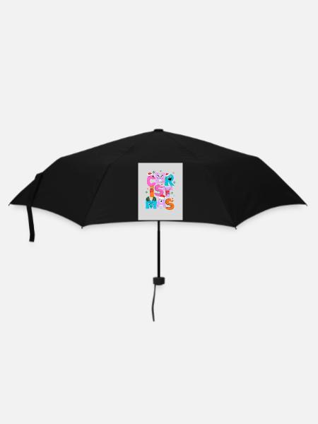Funny Christmas Monsters - Umbrella (small) - black