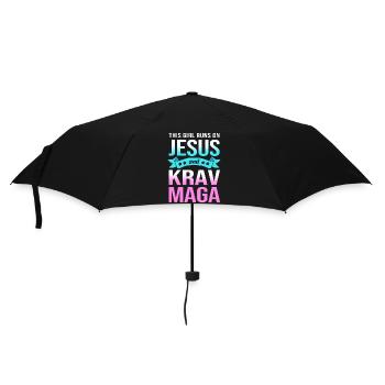 Krav Maga - Regenschirm (klein) - Schwarz - Vorne