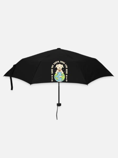 Save The Earth Dogs leben hier - Regenschirm (klein) - Schwarz