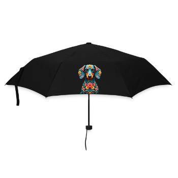 Dackel Dachshund Tekel - Regenschirm (klein) - Schwarz - Vorne