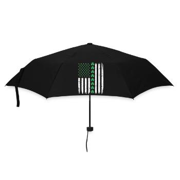 US American Flag with Shamrocks for St Patricks - Umbrella (small) - black - Front