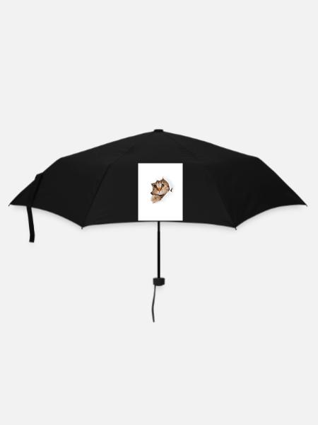 Kuckuck-Kätzchen durch den Papierriss - Regenschirm (klein) - Schwarz
