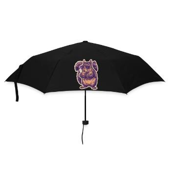 Eichhörnchen Mit Sonnenbrille Knabbert Haselnuss - Regenschirm (klein) - Schwarz - Vorne