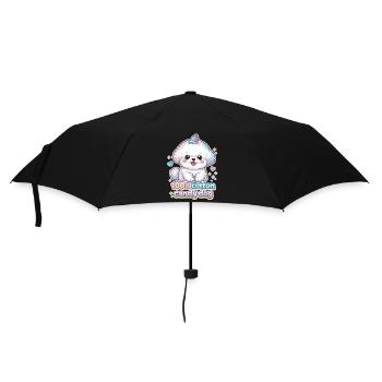 Chien à barbe à papa - mignon Bichon Frisé design - Parapluie standard - noir - Devant