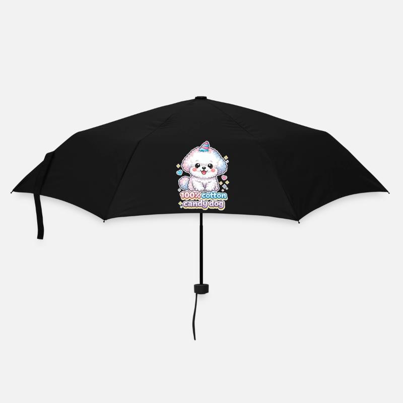 Cotton Candy Dog - cute Bichon Frisé dog Design - Regenschirm (klein) - Schwarz