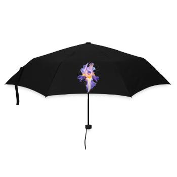 Glowing Iris Blossom Abstract Floral Motif - Umbrella (small) - black - Front