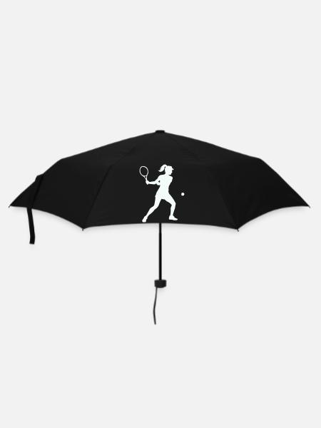 Tennis silhouette im Schwung - Regenschirm (klein) - Schwarz