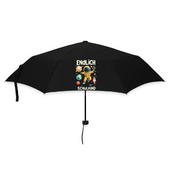 Schulkind 2026 Einschulung 2026 Schulanfang - Regenschirm (klein) - Schwarz - Vorne