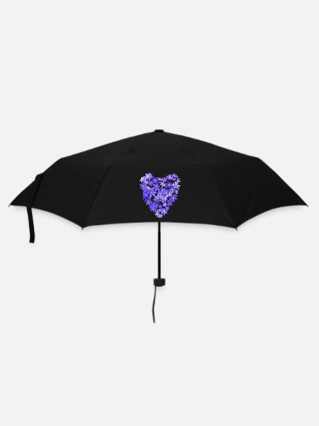Blue Violet Heart - Umbrella (small) - black