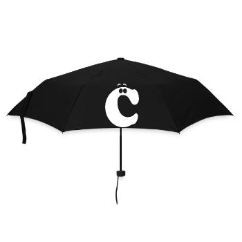 Large C Style Print | Letter C Funny C Logo - Umbrella (small) - black - Front