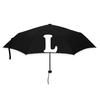 Imprimé grand style L | Point L | L Logo - Parapluie standard - noir - Devant
