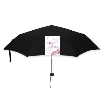 Gnade über alles Blumenherzen - Regenschirm (klein) - Schwarz - Vorne