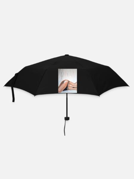 Impressionistischer Akt im Liegen - Regenschirm (klein) - Schwarz